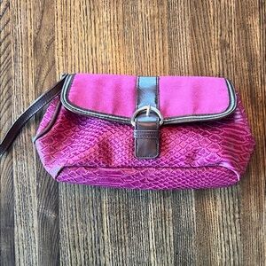 Elizabeth Arden Pink Textured Clutch with Buckle